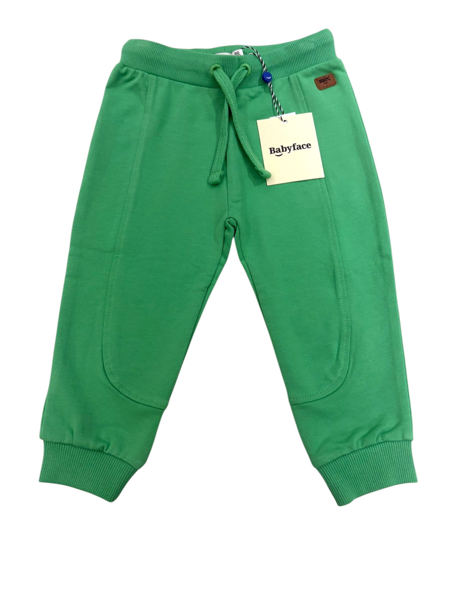 Babyface Unisex Green Cotton Jogger Pants, 3M / 62, 12M / 80