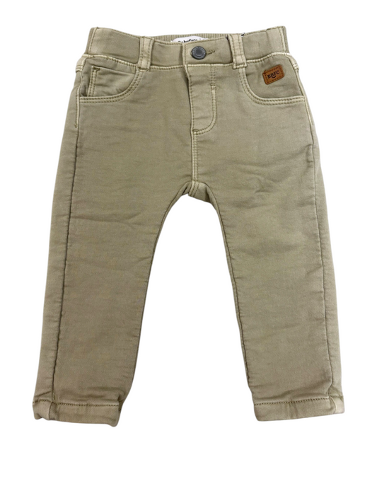 Babyface Unisex Khaki Cotton Jeans, 3-9M
