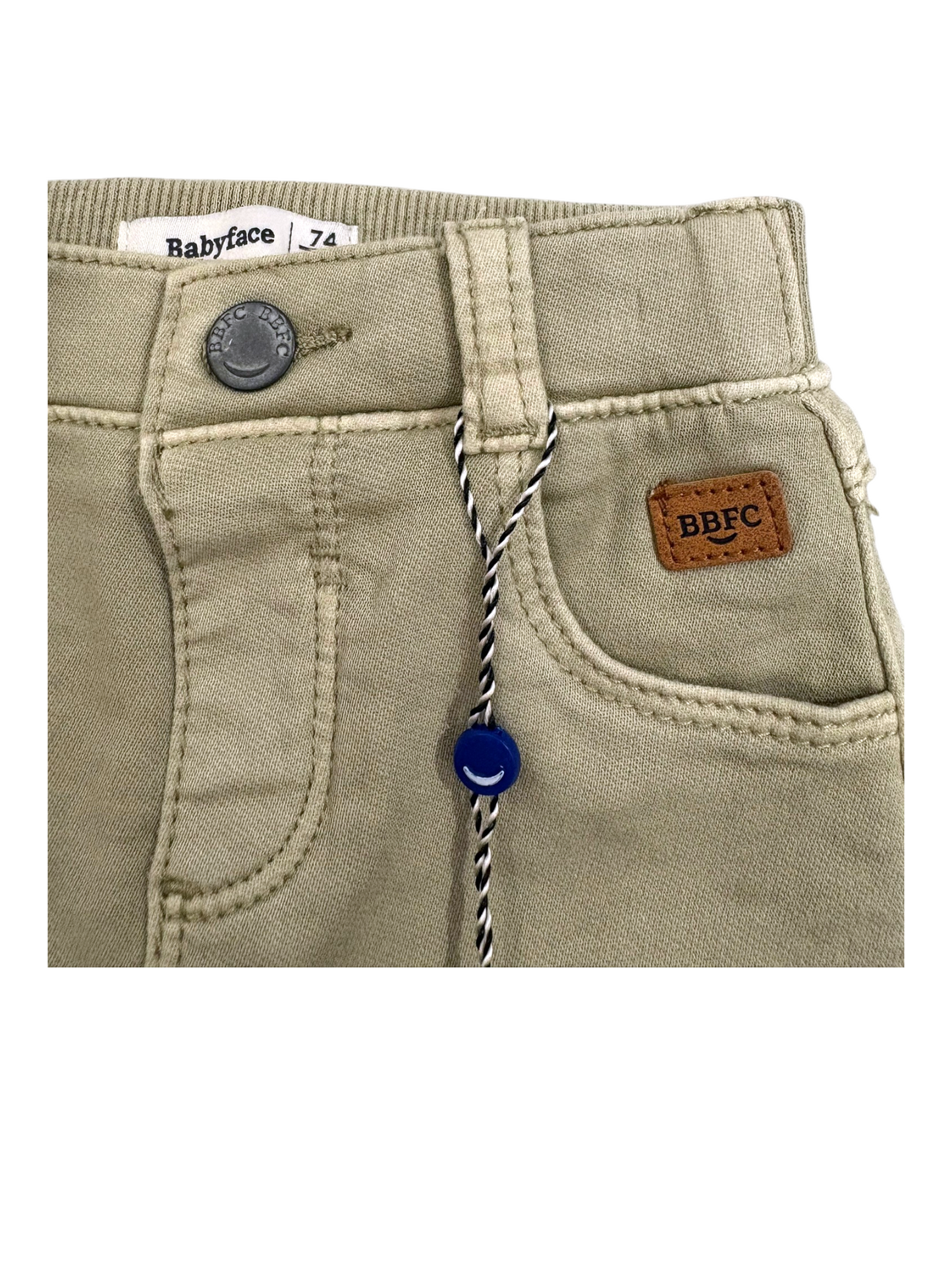 Babyface Unisex Khaki Cotton Jeans, 3-9M