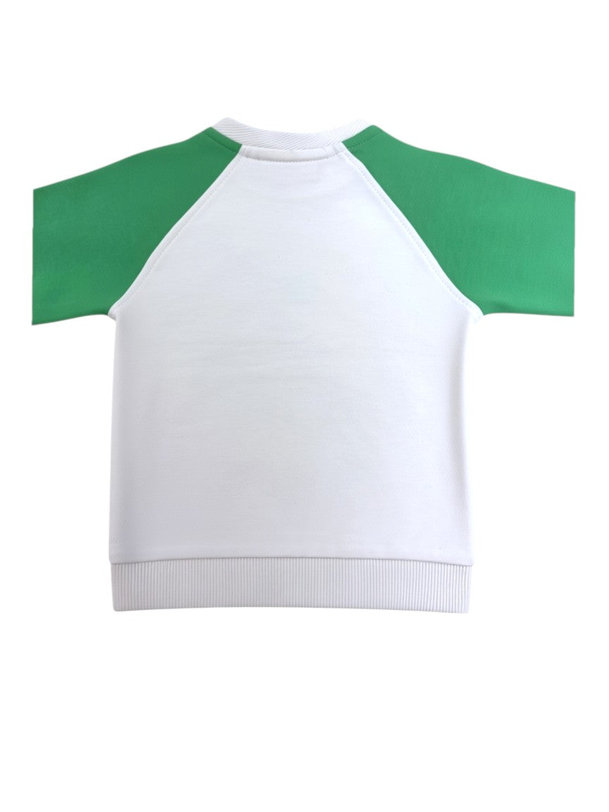Babyface Unisex White Green Funpark Cotton Sweatshirt, 3M / 62, 12M / 80