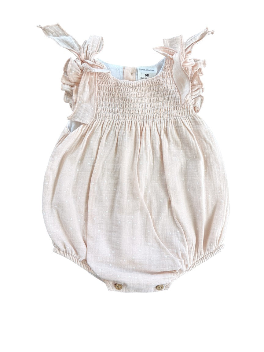 Barboteuse Smockée Beige Doña Carmen (6 mois)
