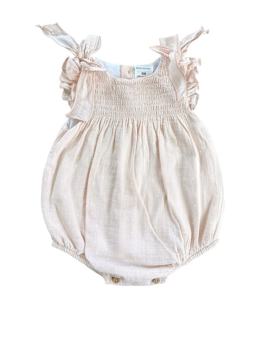 Barboteuse Smockée Beige Doña Carmen (6 mois)
