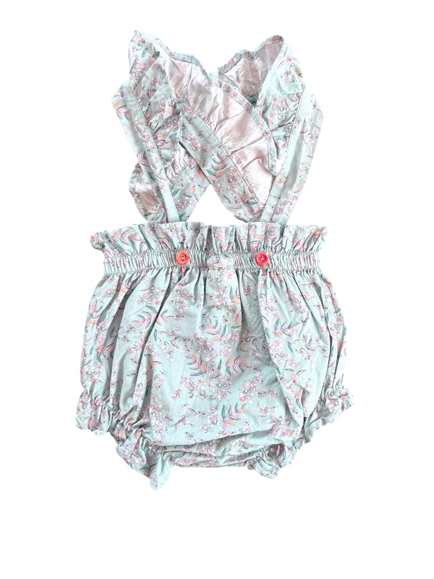 Barboteuse smockée fleurie Doña Carmen (6M)