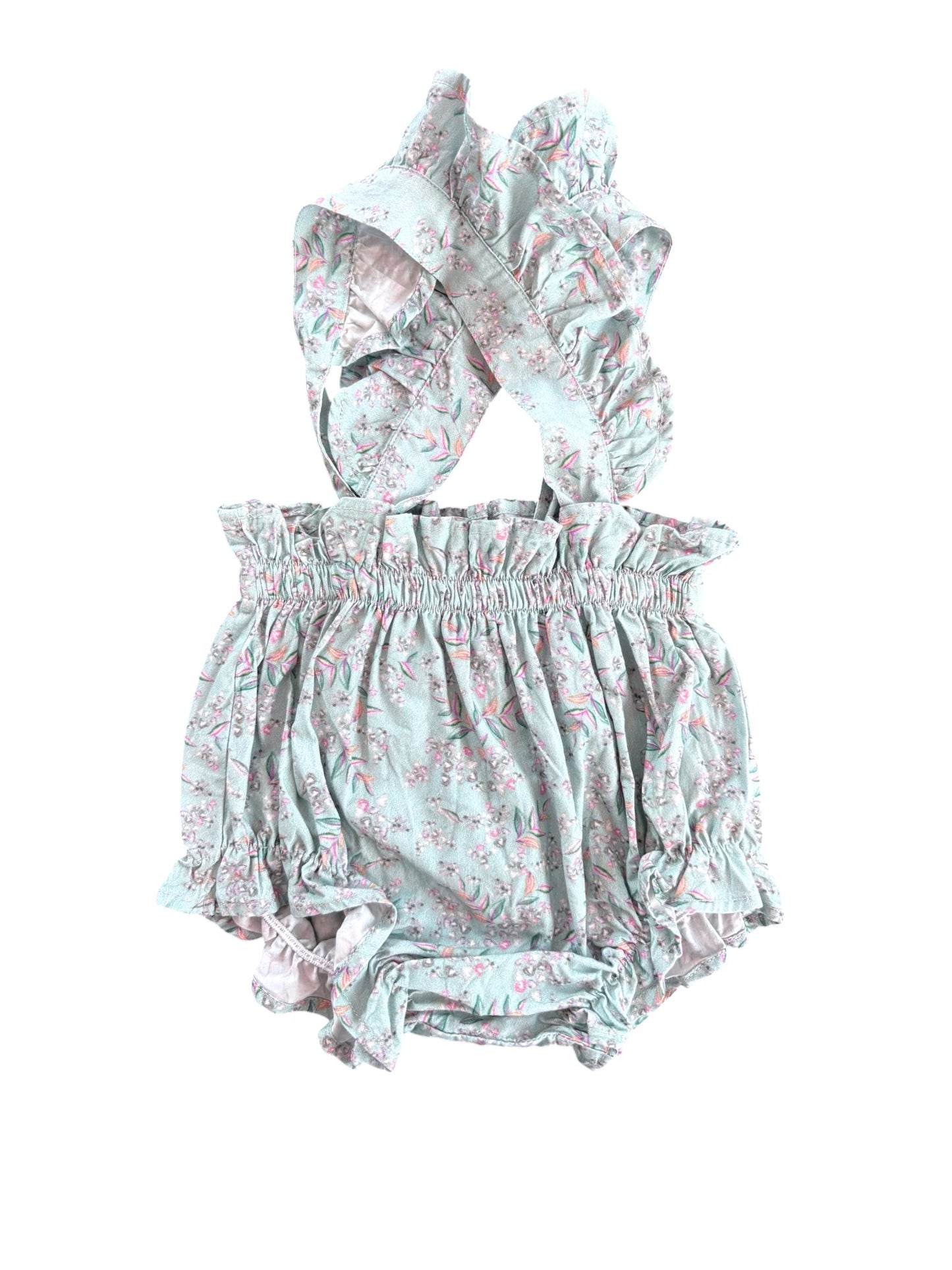 Barboteuse smockée fleurie Doña Carmen (6M)