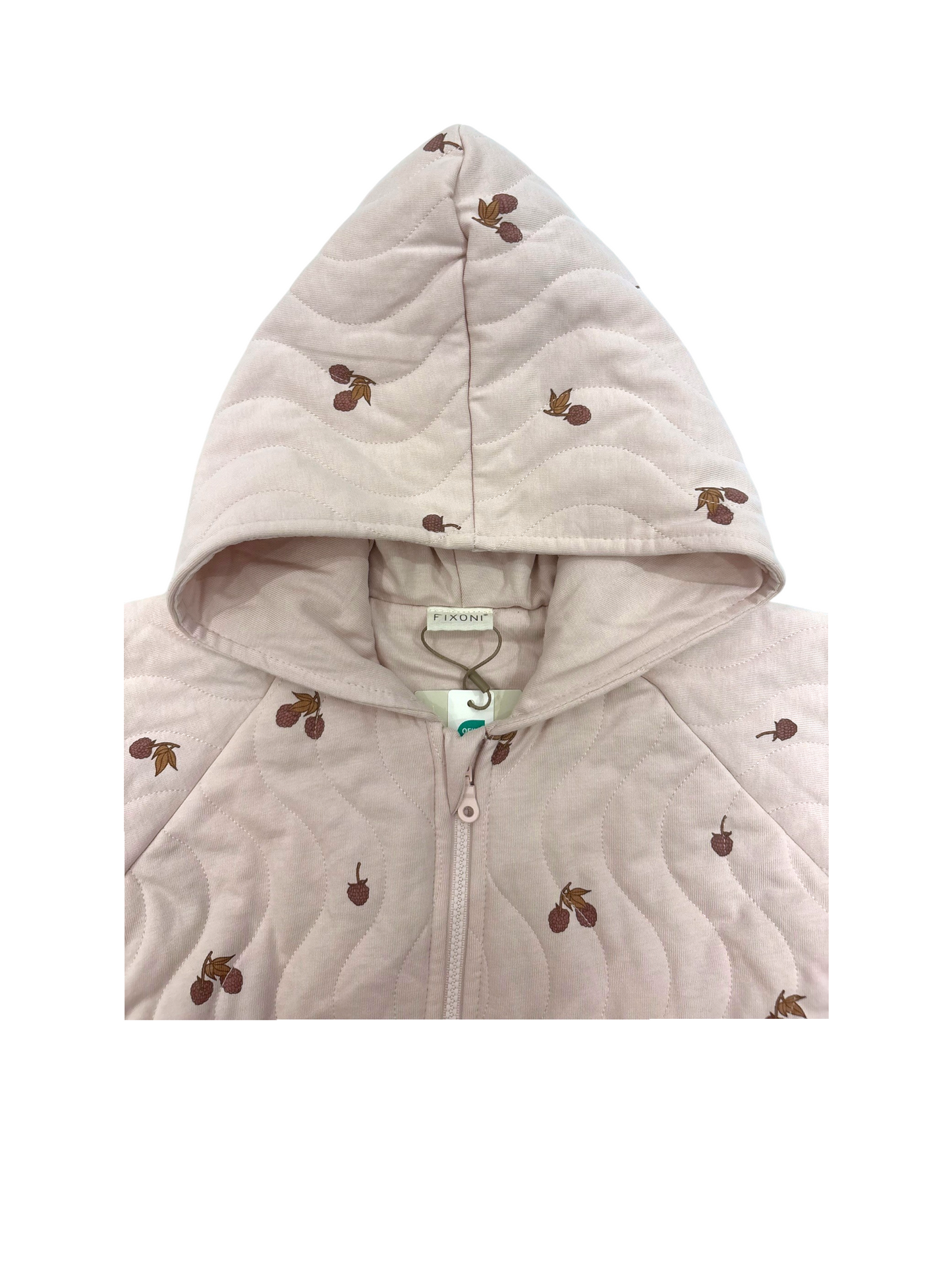 Fixoni Girl Pink Acorn Quilted Hooded Coverall, 12M / 80