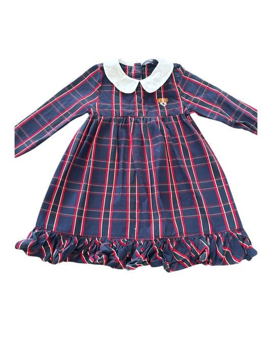 Grüner Knopf Navy Red Plaid Long-Sleeve Dress size 3Y - second hand baby clothing