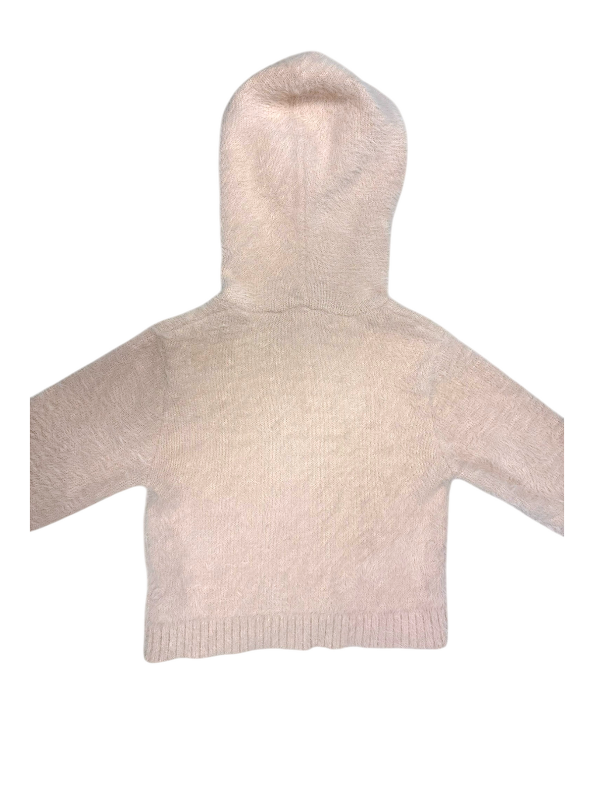 H&M Girl Light Pink Fluffy Knit Hooded Sweater & Pants Set, 2-4Y / 98-104 - second hand baby clothing