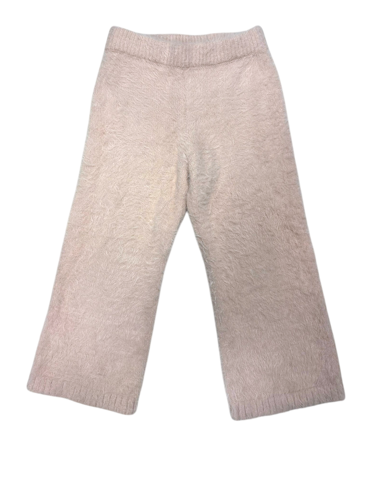 H&M Girl Light Pink Fluffy Knit Hooded Sweater & Pants Set, 2-4Y / 98-104 - second hand baby clothing