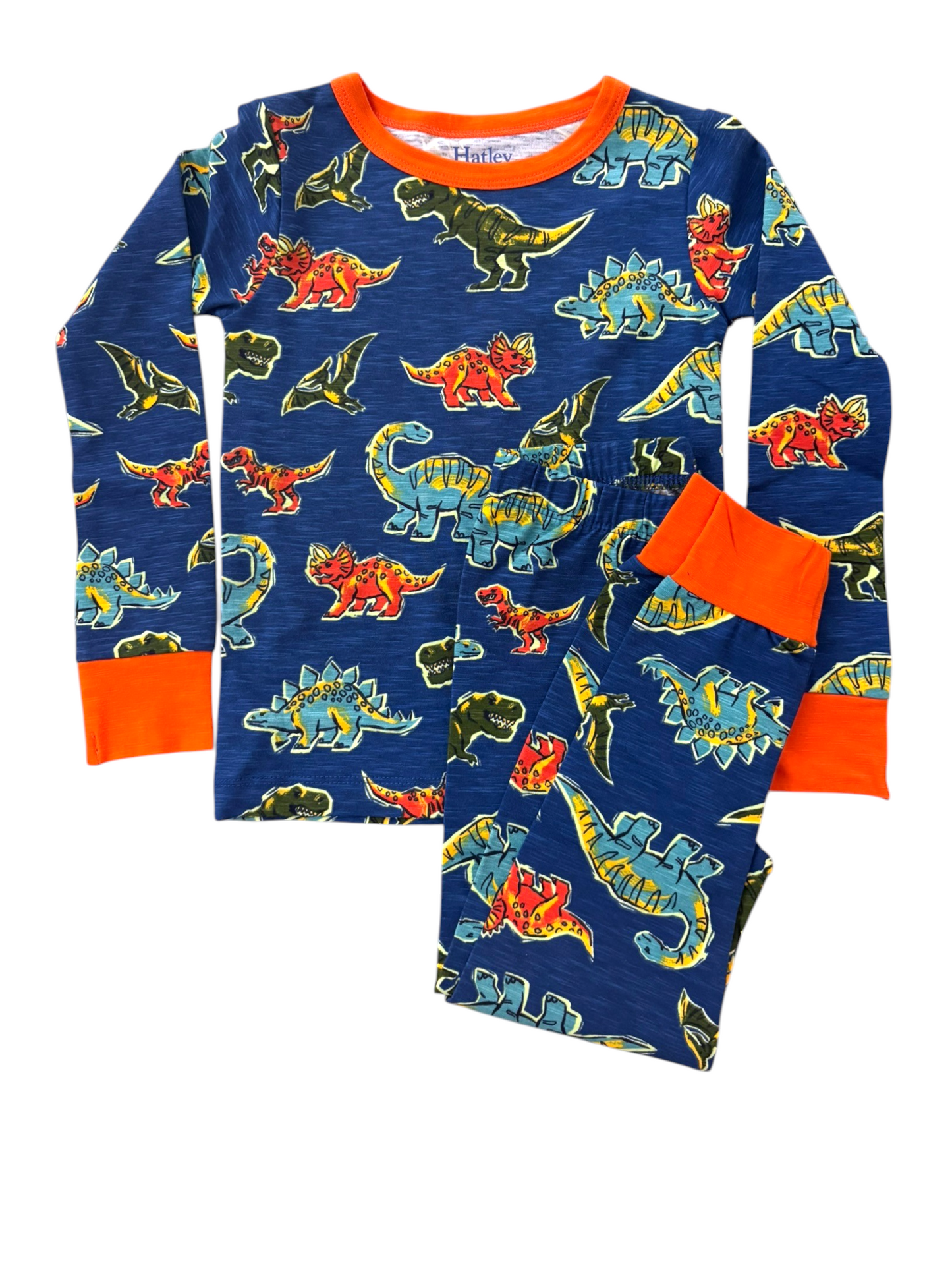 Hatley Boy Blue Dinosaur Cotton Pyjama Set, 3Y