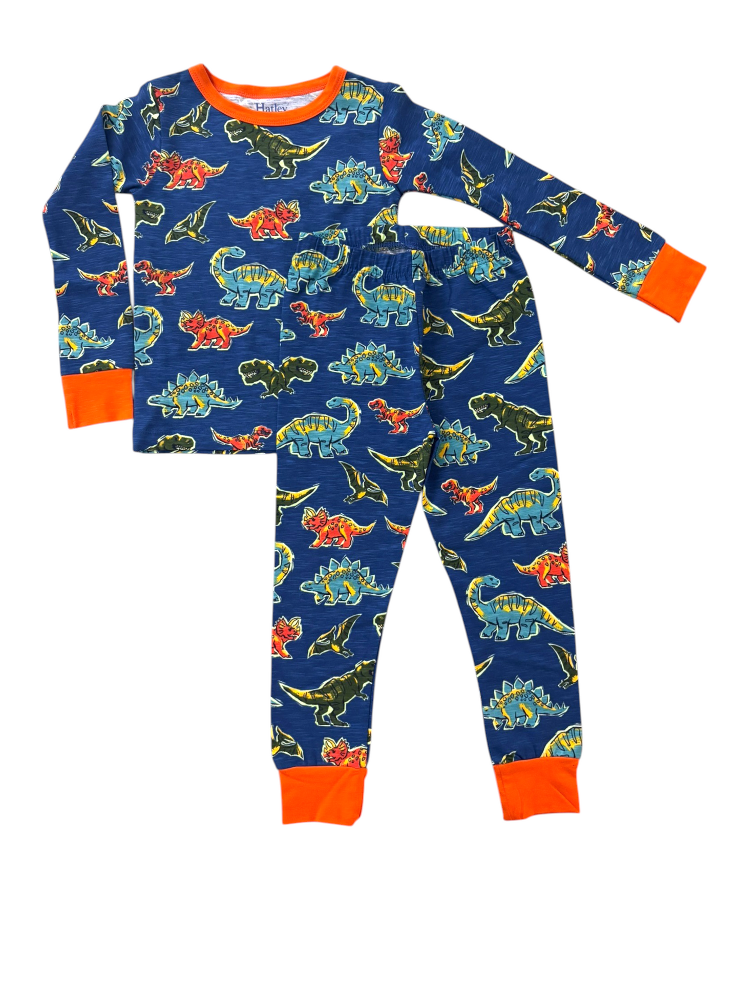 Hatley Boy Blue Dinosaur Cotton Pyjama Set, 3Y