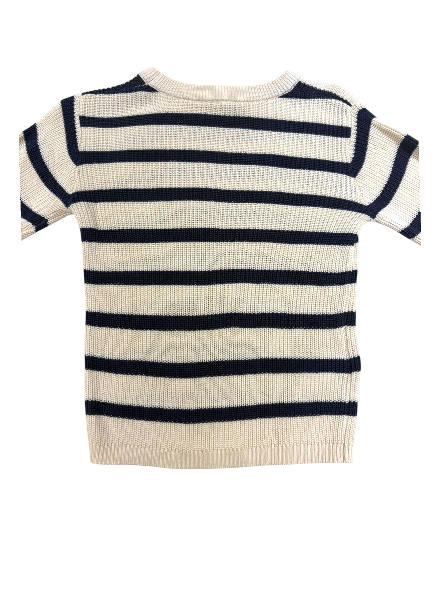 Hust and Claire Unisex Beige Black Striped Knitted Sweater, 18M / 86