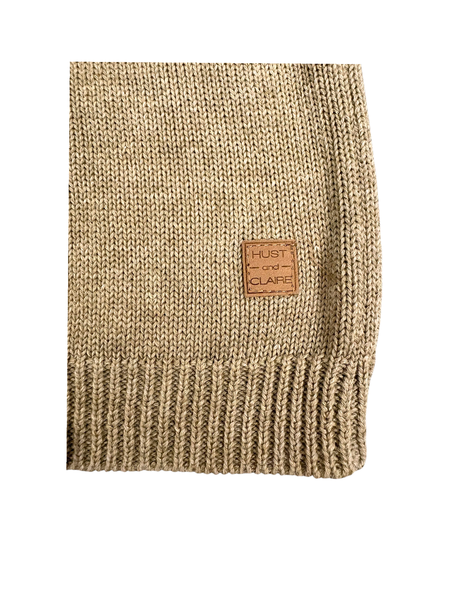 Hust and Claire Unisex Khaki Geometric Knitted Cardigan, 12M / 80
