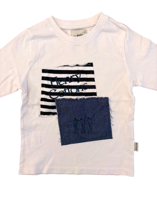 Weißes Patchworkhemd von Henry Cotton (3 Jahre)