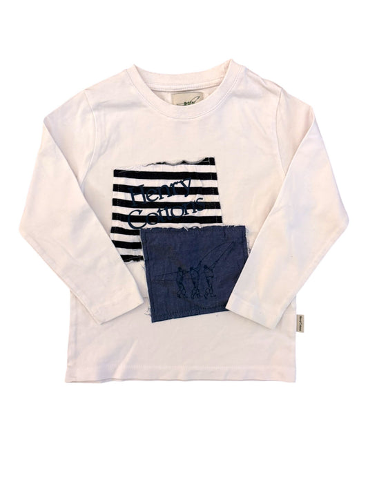 Weißes Patchworkhemd von Henry Cotton (3 Jahre)