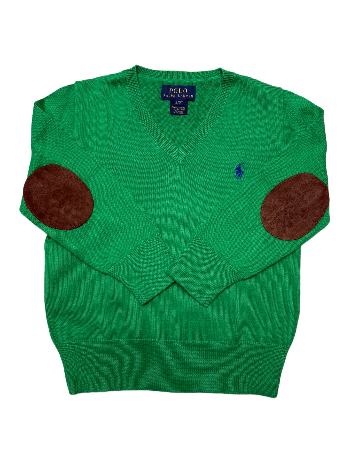 Pull col V vert Polo Ralph Lauren (3 ans)