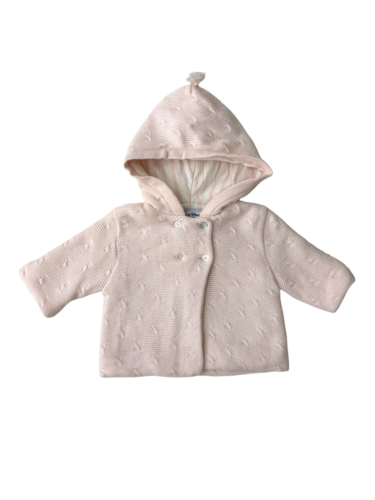 Tartine et Chocolat Pink Button Cardigan size 6M - second hand baby clothing