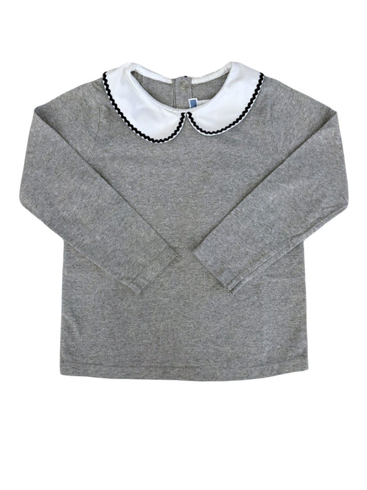 T-shirt Manches Longues Jacadi Fille Coton Gris, 6 Ans