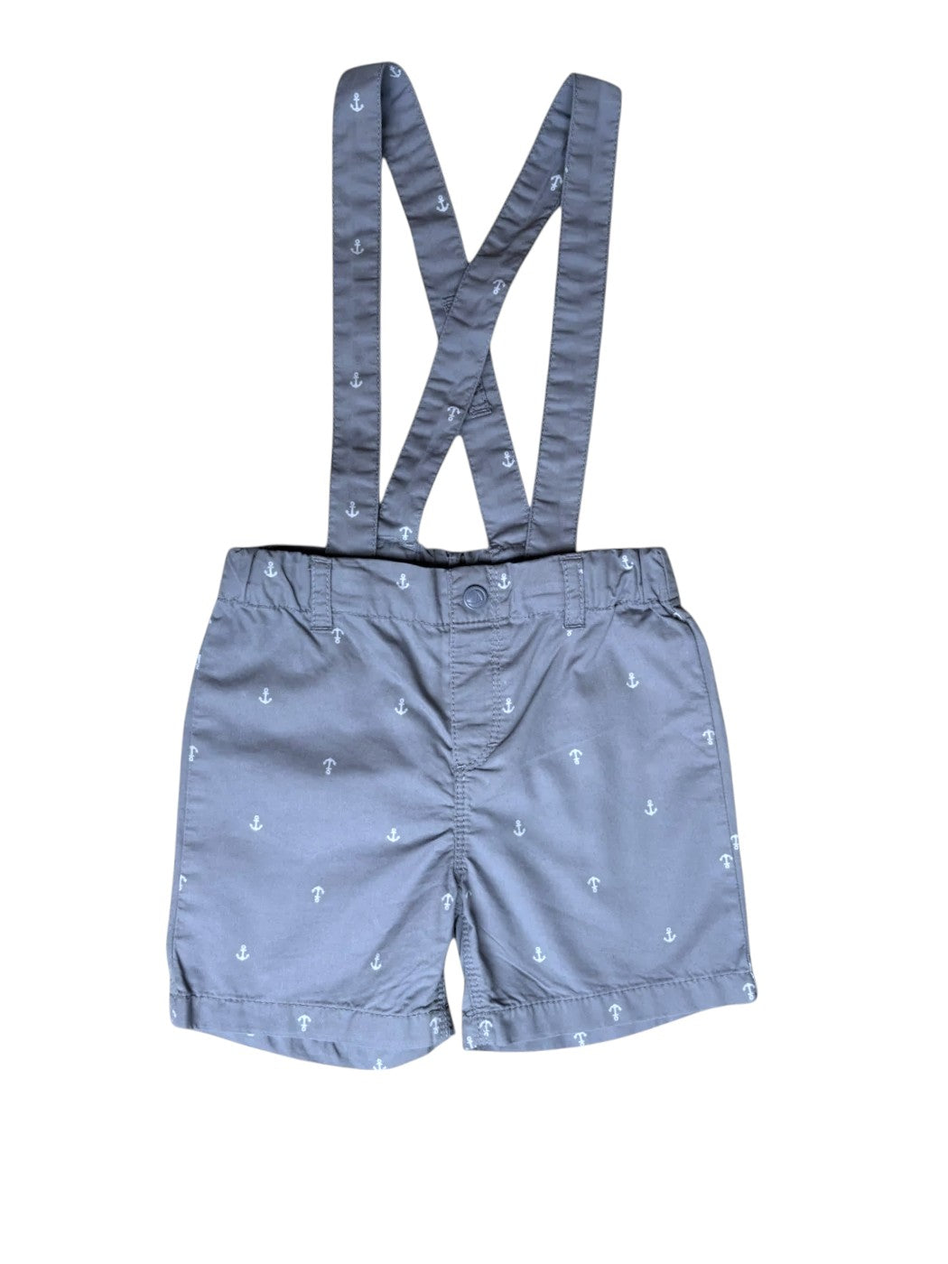 Petit Bateau Anchors Overalls size 18M - second hand baby clothing
