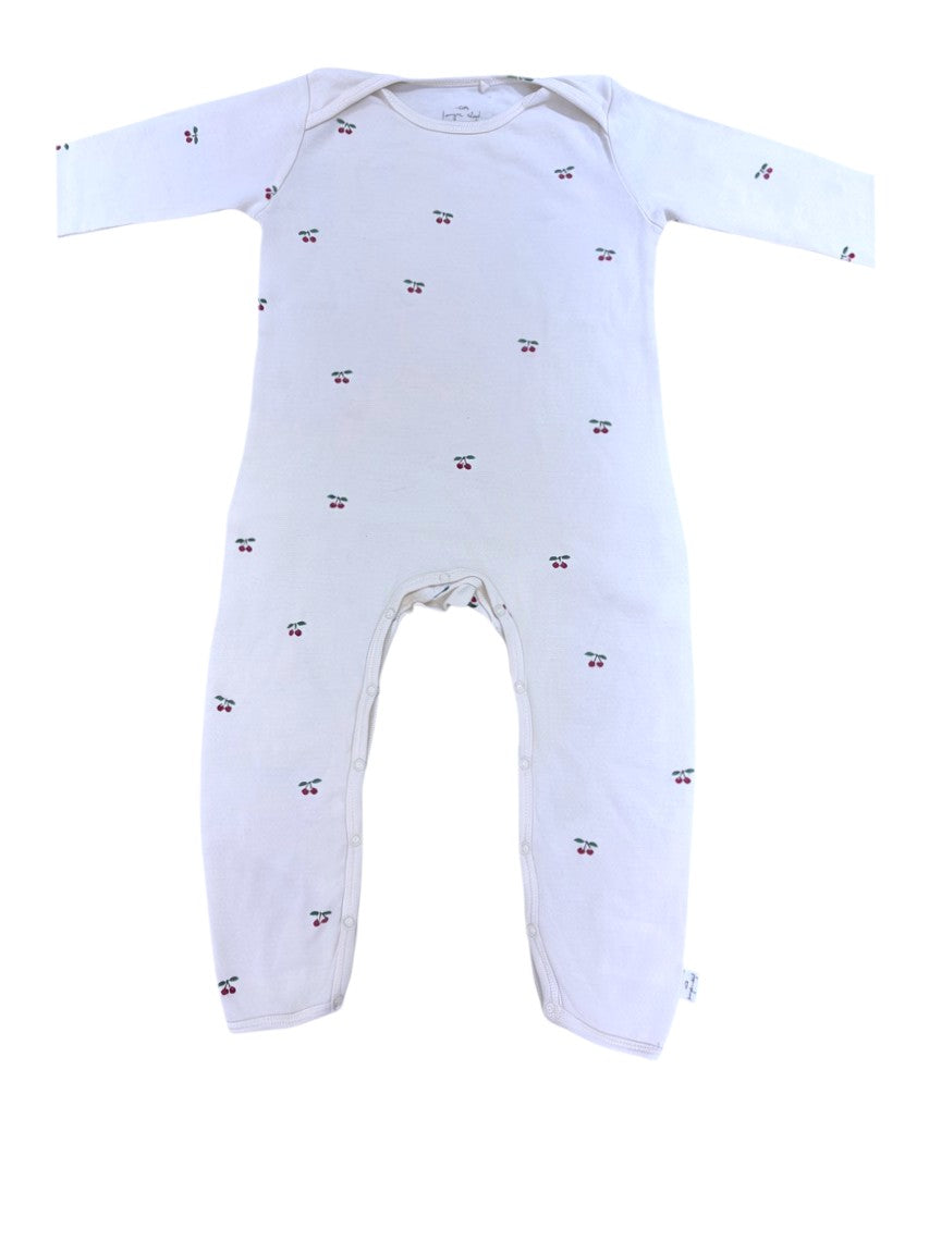 Konges Sløjd White Cherry Footed Romper size 18-24M - second hand baby clothing