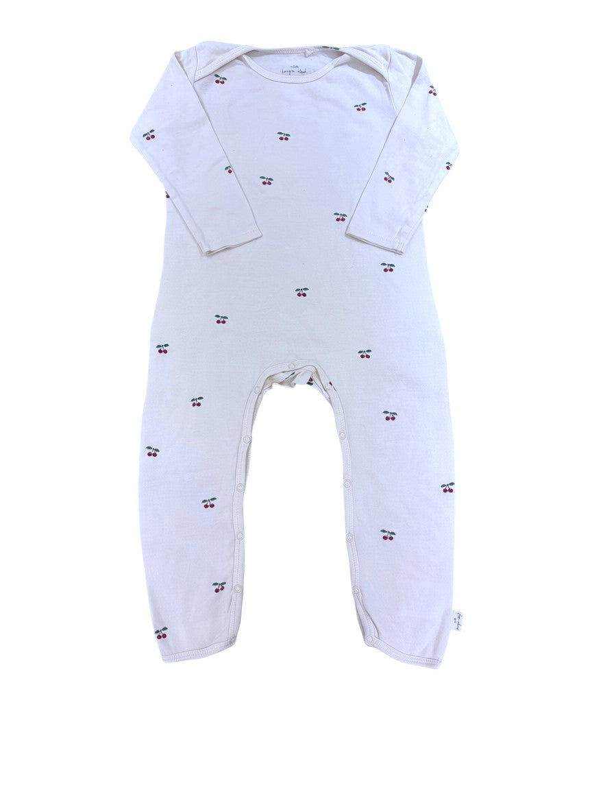 Konges Sløjd White Cherry Footed Romper size 18-24M - second hand baby clothing