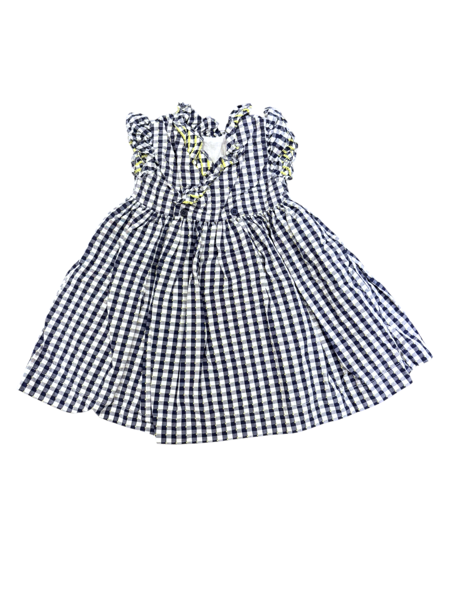 Mayoral Navy Gingham Dress & Bloomers Set size 18-24M - second hand baby clothing