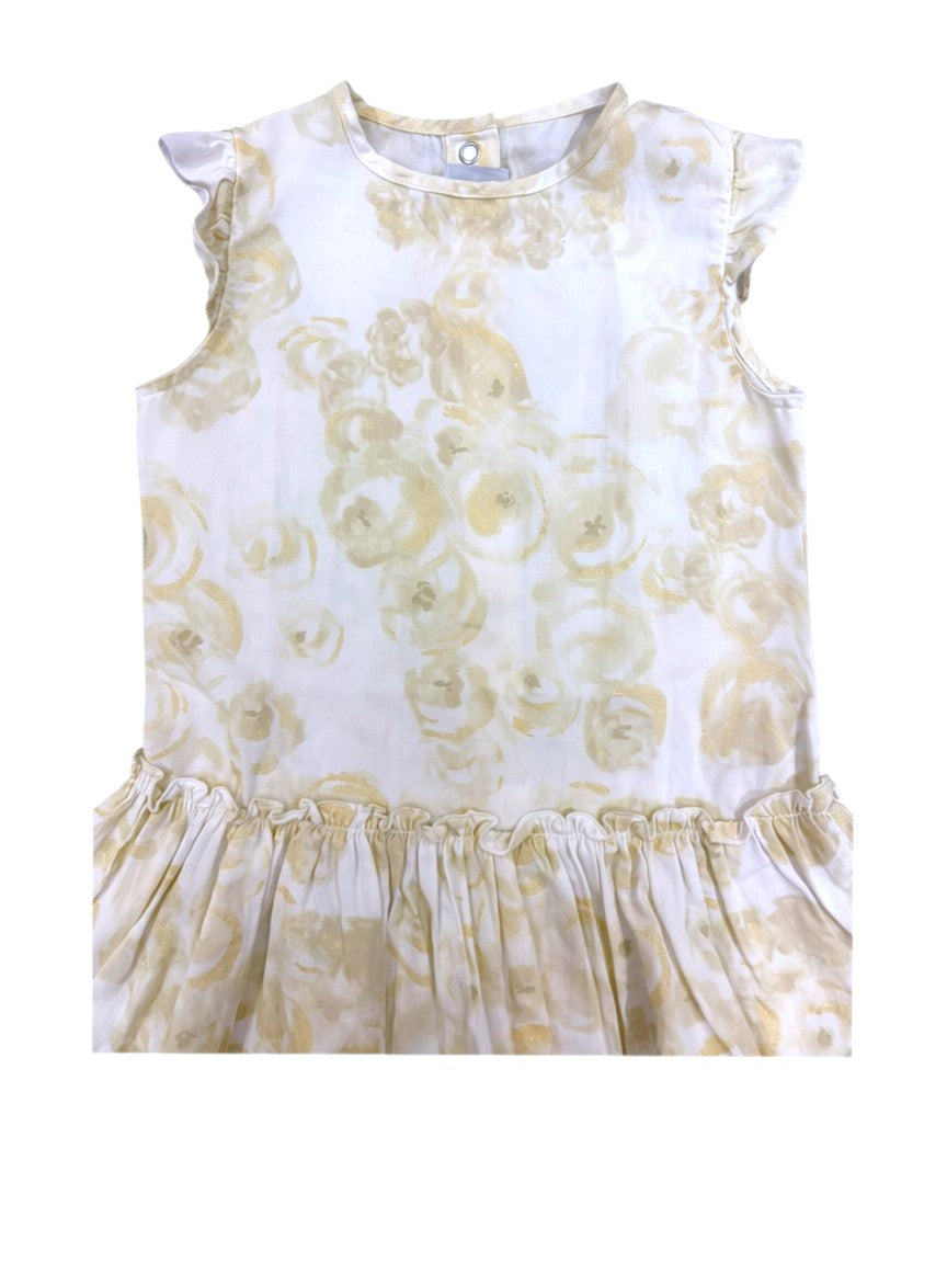 Petit Bateau Ivory Floral Dress size 24M - second hand baby clothing