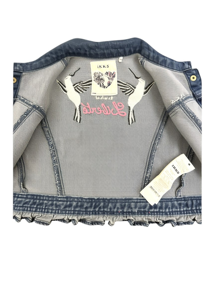 IKKS Blue Denim Ruffle Jacket size 18-24M - second hand baby clothing