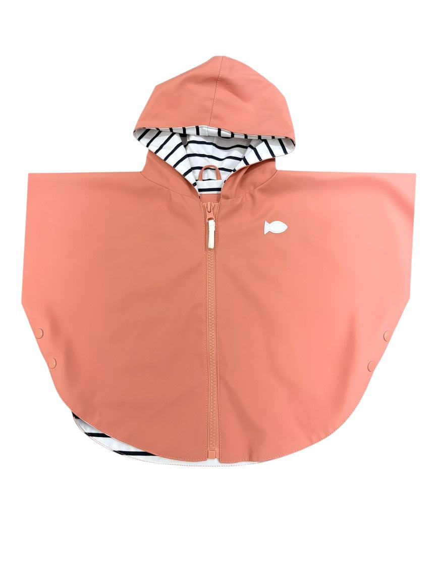 Weekend à la Mer Coral Hooded Rain Cape size 6M - second hand baby clothing