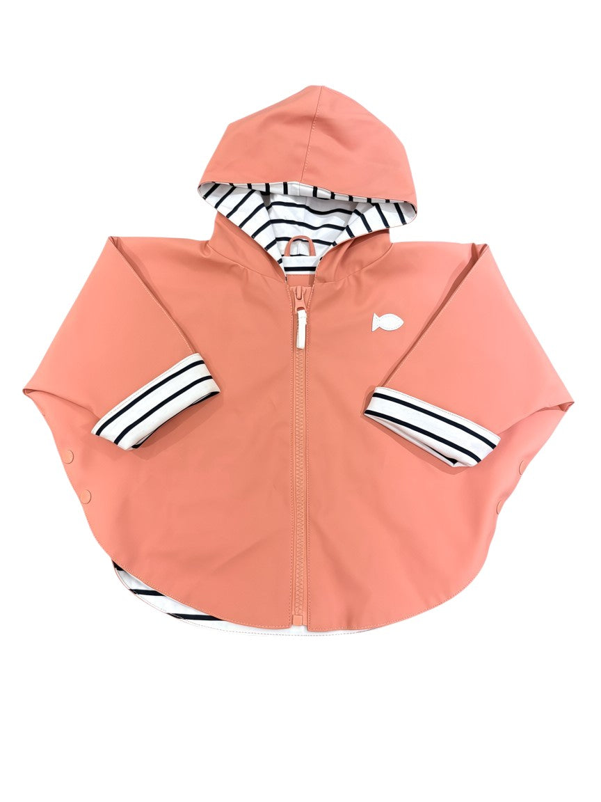 Weekend à la Mer Coral Hooded Rain Cape size 6M - second hand baby clothing