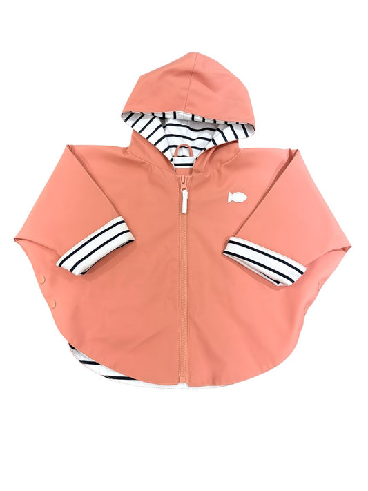 Weekend à la Mer Coral Hooded Rain Cape (6M)