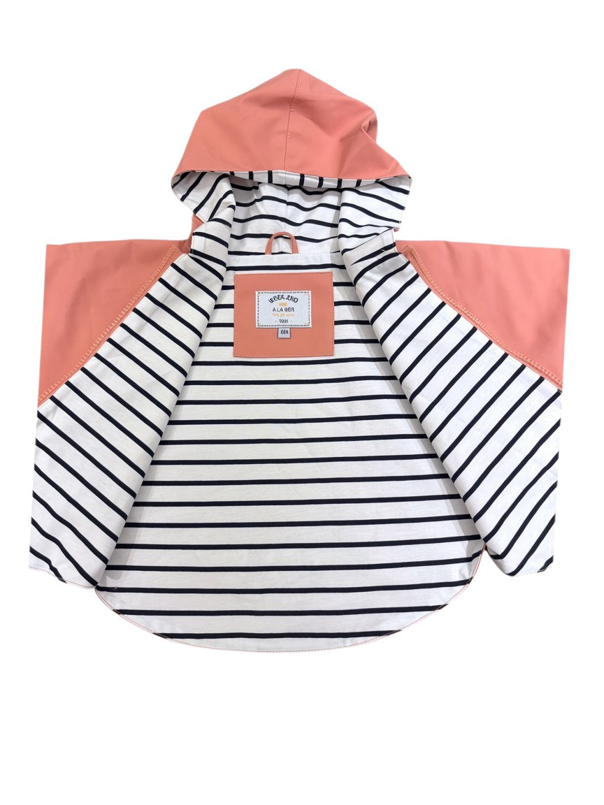 Weekend à la Mer Coral Hooded Rain Cape size 6M - second hand baby clothing