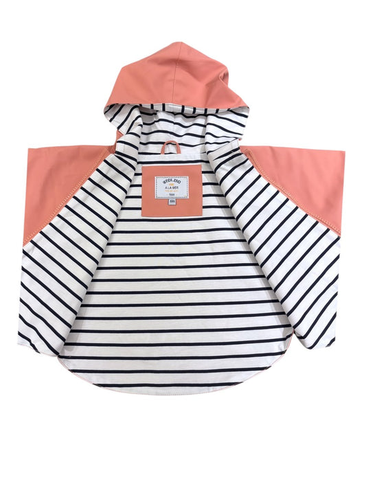 Weekend à la Mer Coral Hooded Rain Cape (6M)