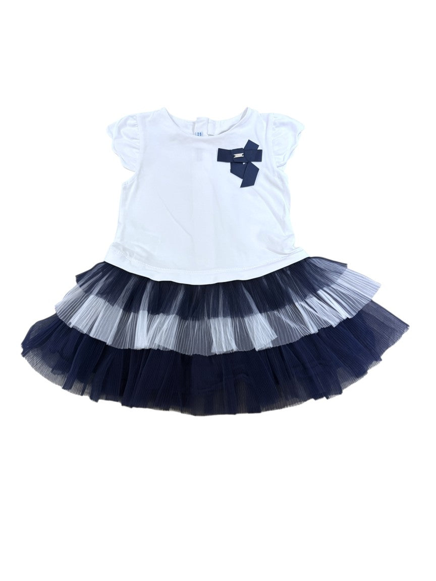 Mayoral White & Navy Tutu Set size 18-24M - second hand baby clothing