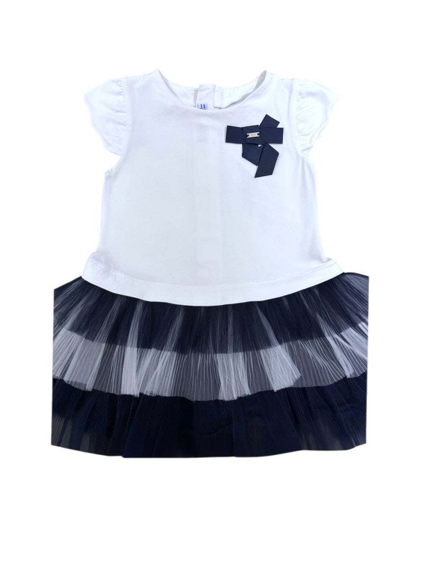 Mayoral White & Navy Tutu Set size 18-24M - second hand baby clothing