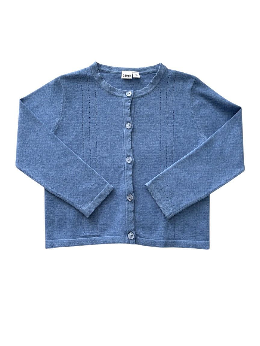 iDO Girl Light Blue Pointelle Knit Cardigan, 3Y / 98 - second hand baby clothing