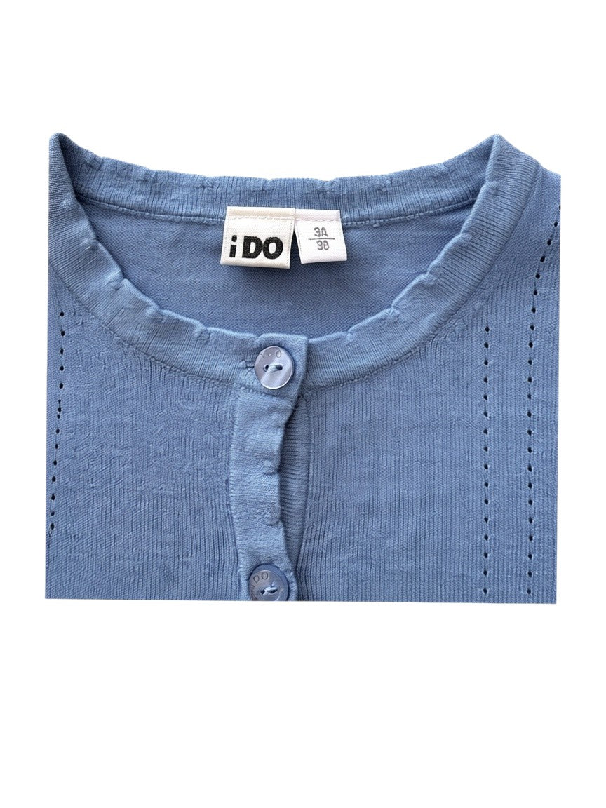 iDO Girl Light Blue Pointelle Knit Cardigan, 3Y / 98 - second hand baby clothing