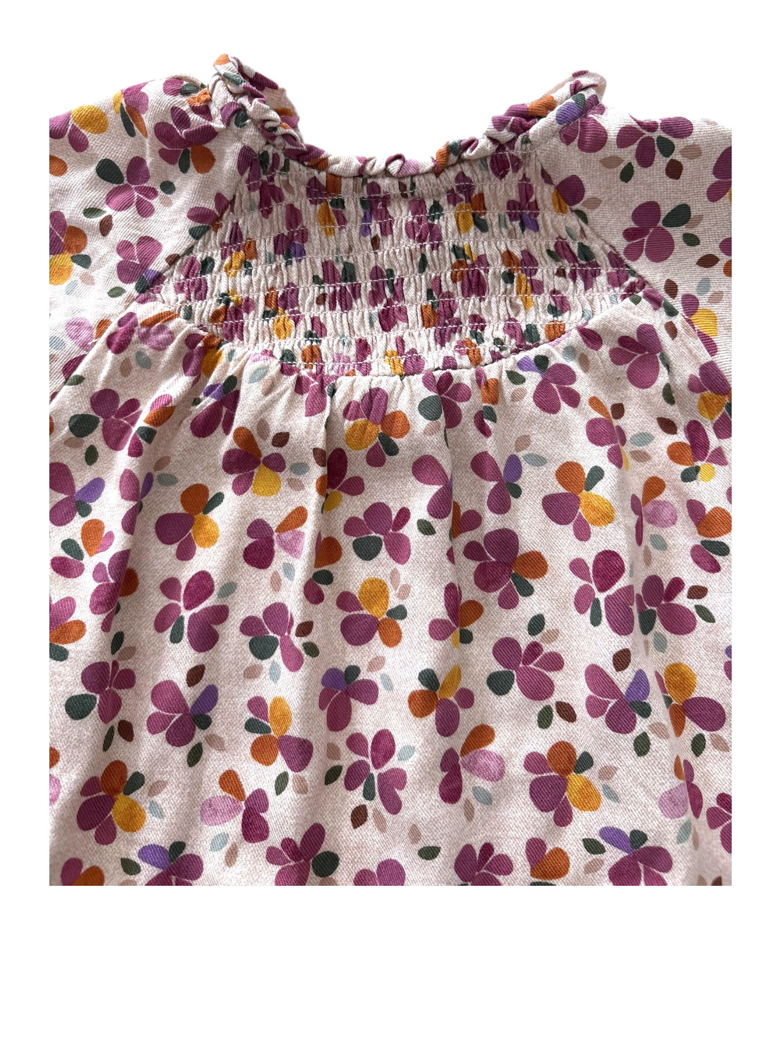 Mayoral Girl Multicolour Floral Cotton Smocked Dress, 4Y / 104 - second hand baby clothing