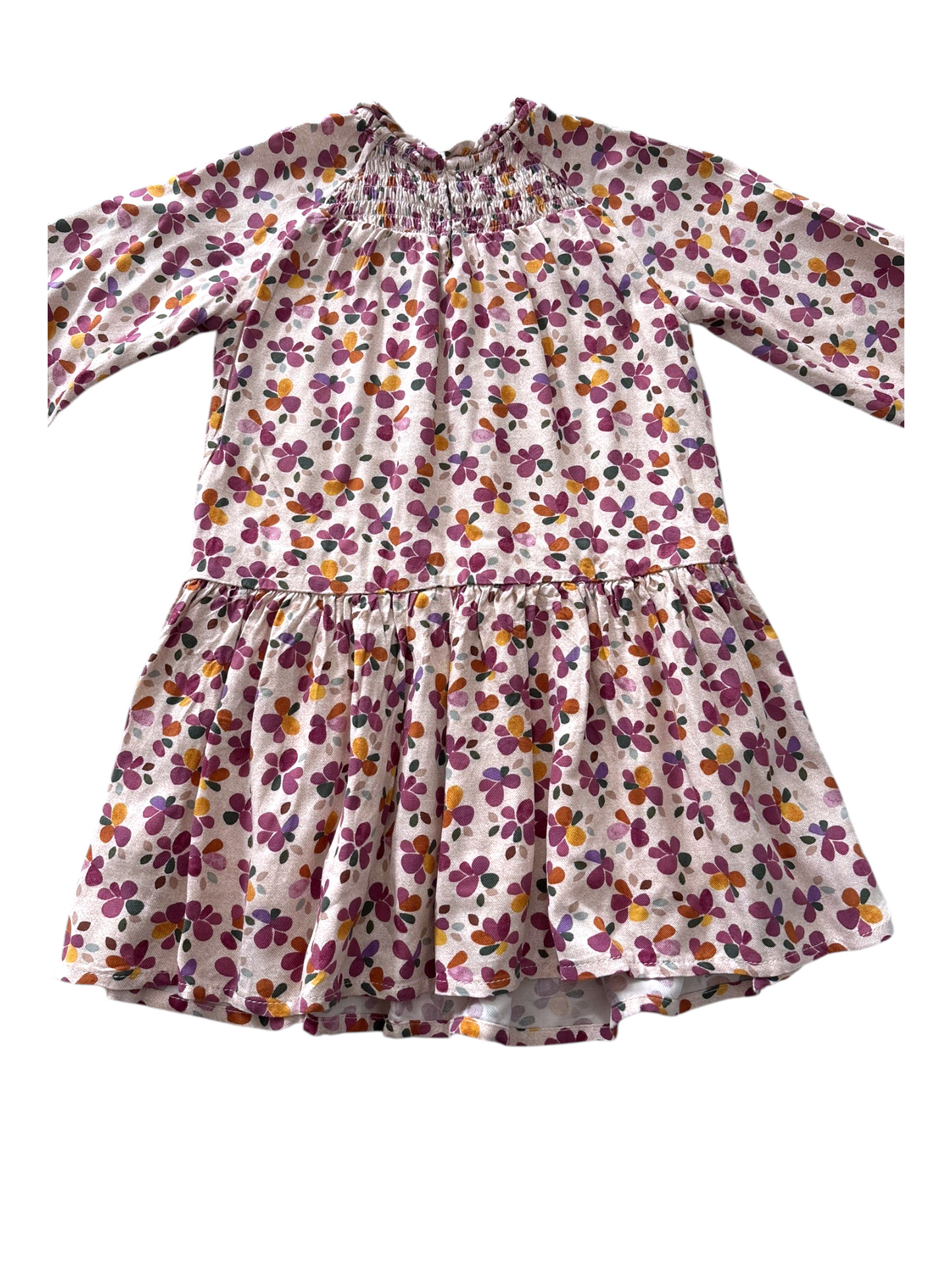 Mayoral Girl Multicolour Floral Cotton Smocked Dress, 4Y / 104 - second hand baby clothing