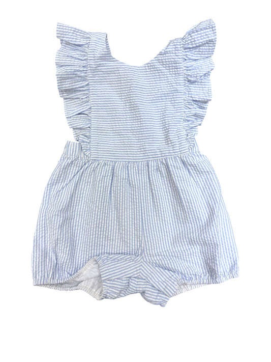Jacadi Blue Seersucker Overall Romper (18M / 81)