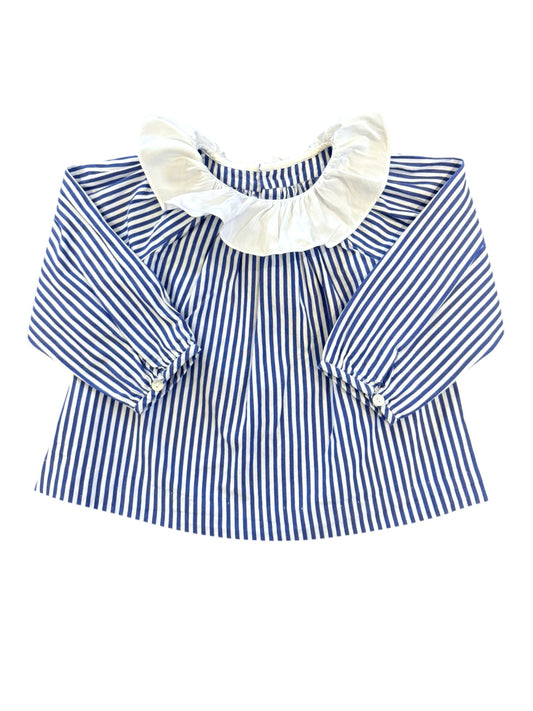 Jacadi Blue Striped Fleece Lined Dress (18M)