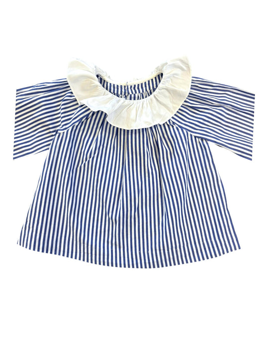 Jacadi Blue Striped Fleece Lined Dress (18M)