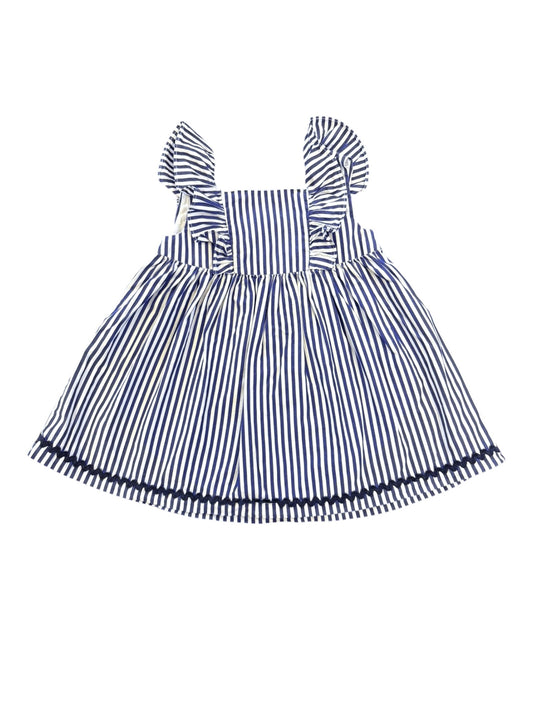 Jacadi Blue White Striped Dress (12M)