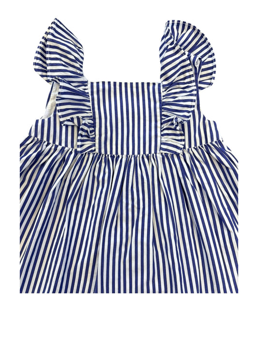 Jacadi Blue White Striped Dress (12M)