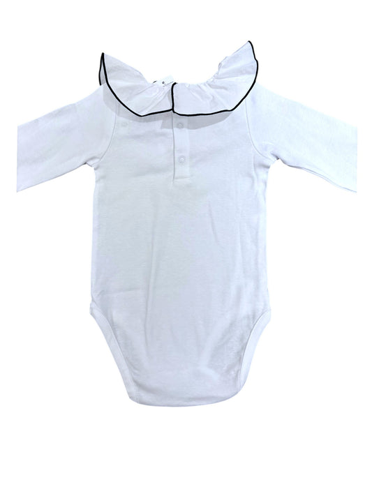 Jacadi White Ruffle Bodysuit (18M)
