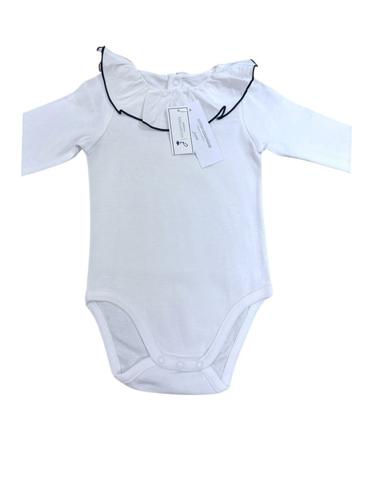 Jacadi White Ruffle Bodysuit (18M)