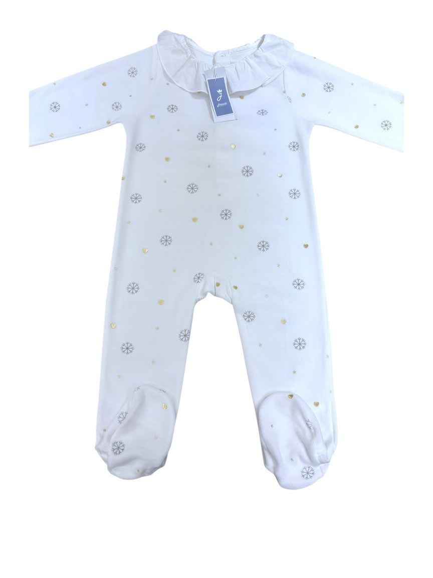 Jacadi White Snowflake Sleepsuit (18M)