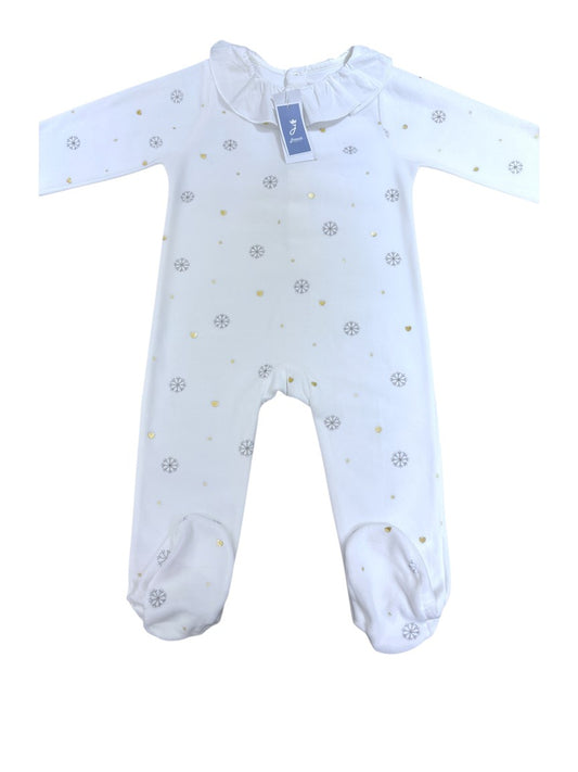 Jacadi White Snowflake Sleepsuit (18M)