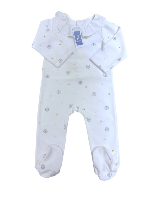 Jacadi White Snowflake Sleepsuit (18M)