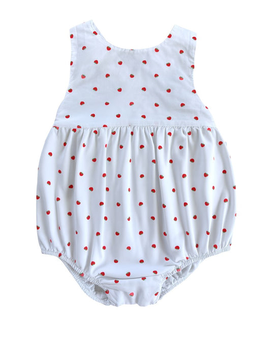 Jacadi White Strawberry Romper (6M)
