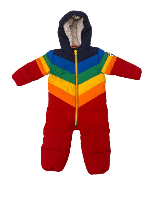 Little Bird by Jools Oliver Kids Rainbow Chevron Padded Snowsuit, 18-24M / 92